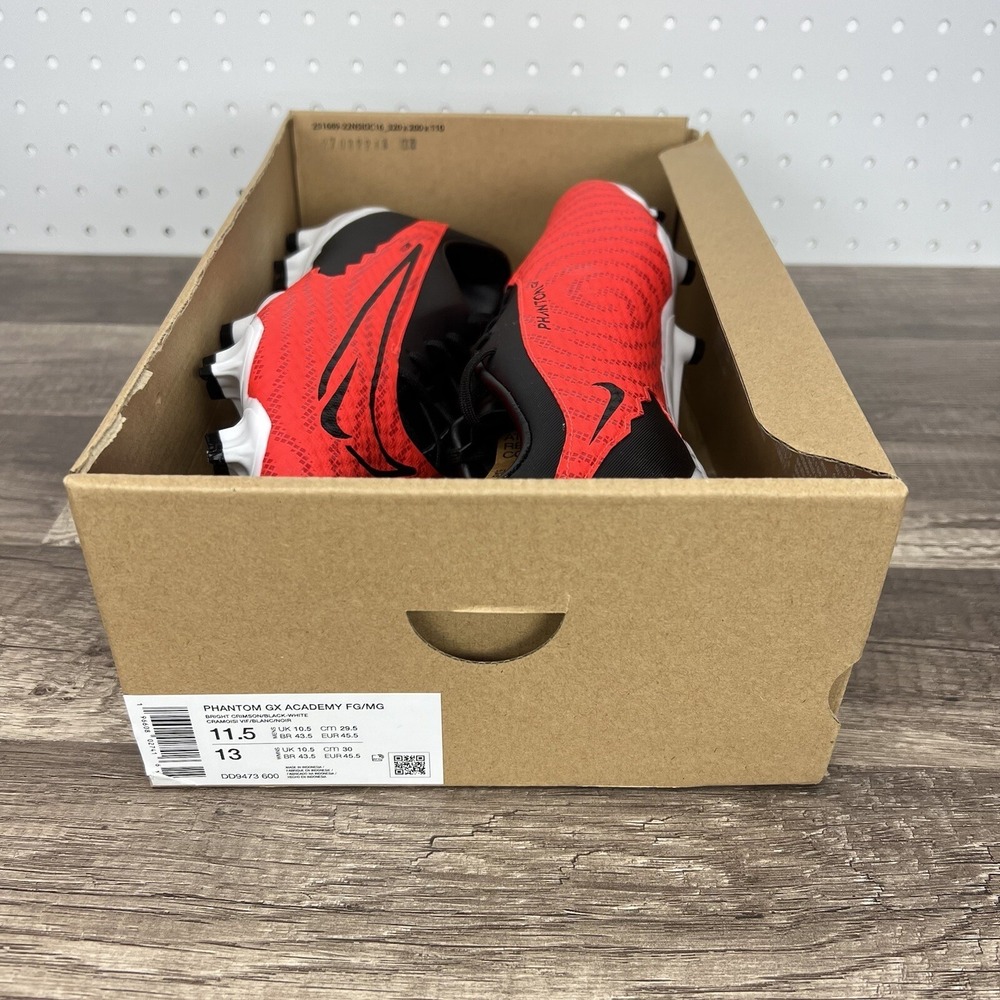 Nike Phantom GX Academy Multi-Ground Soccer Cleats Black Red DD9473-600 Men 11.5 - Picture 10 of 11